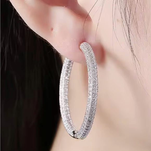 New Sterling and 18k Gold Large Hoop - Picture 3 of 8